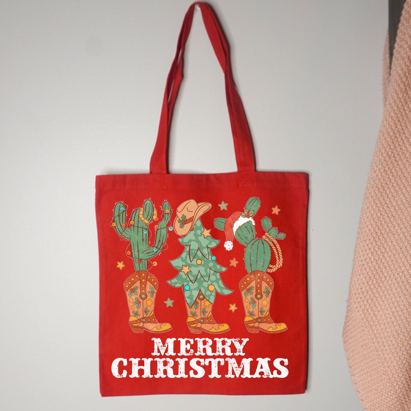 Merry Christmas Cowboy Tote