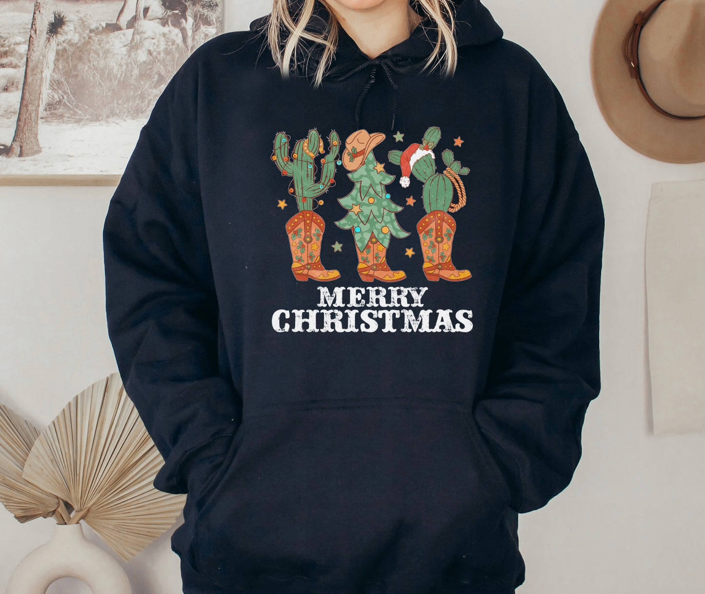 Merry Christmas Cowboy Hoodie