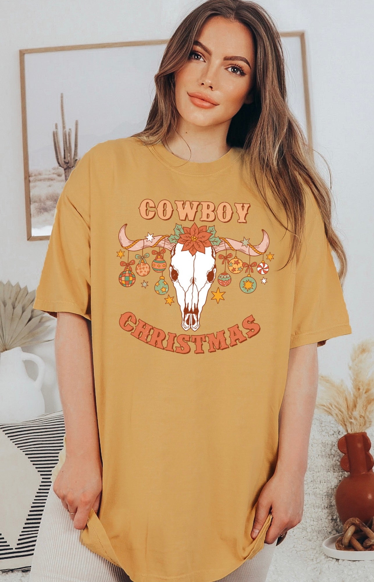 Cowboy Christmas Skull Tee