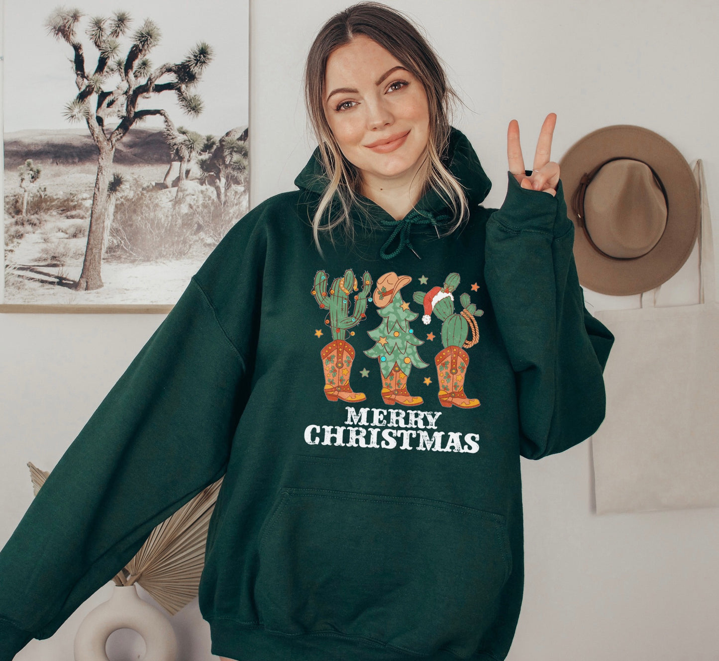 Merry Christmas Cowboy Hoodie
