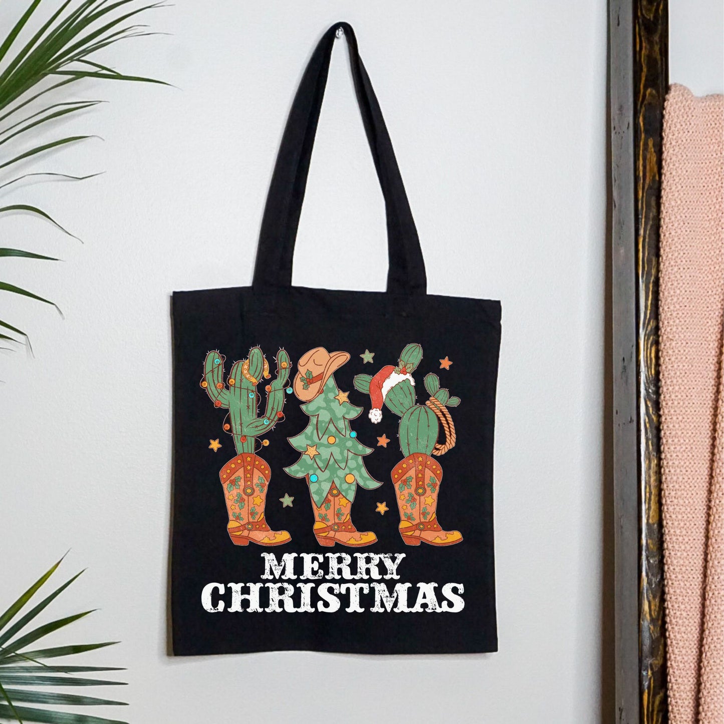 Merry Christmas Cowboy Tote