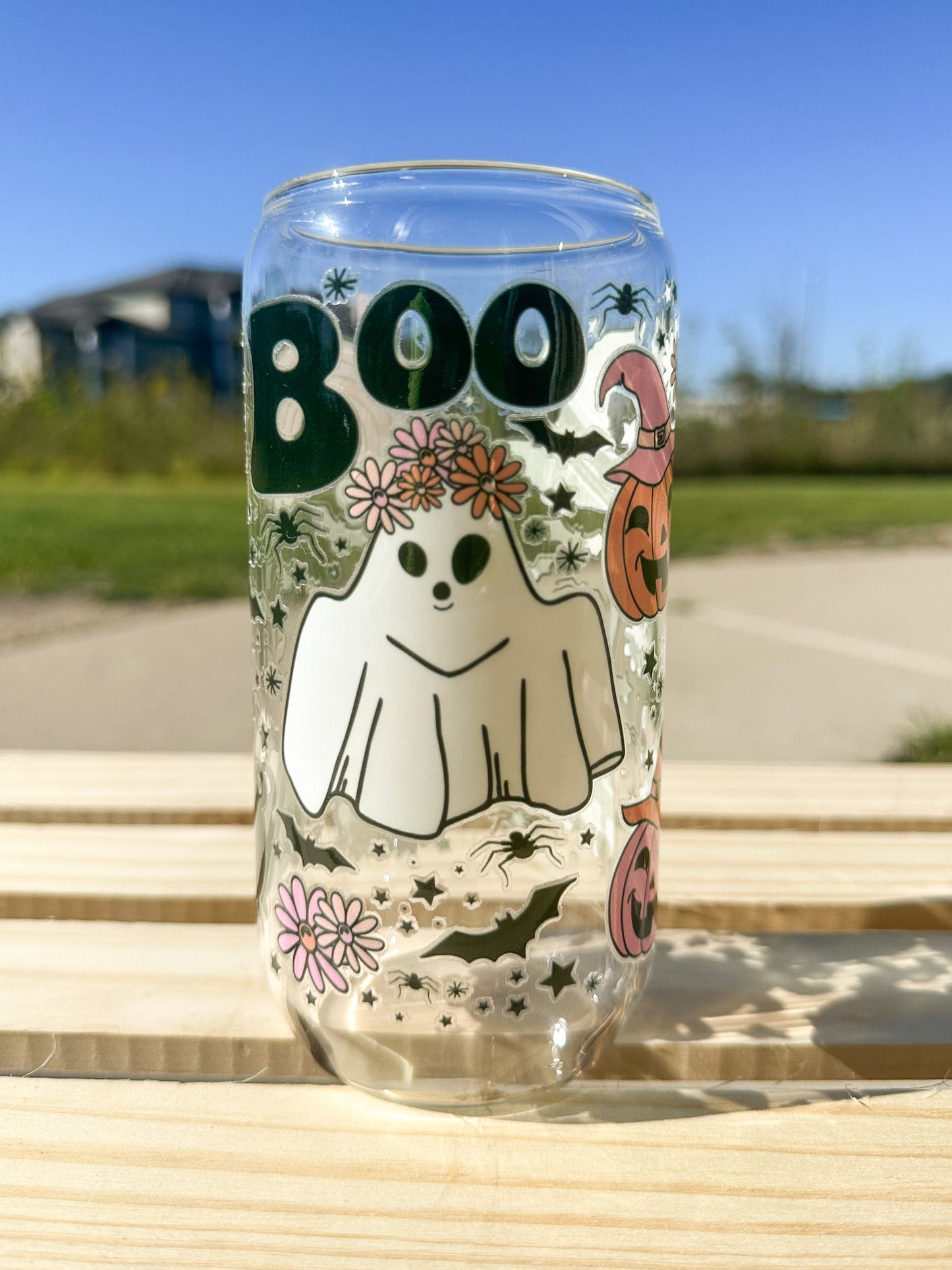 Boo Glass Can Cup