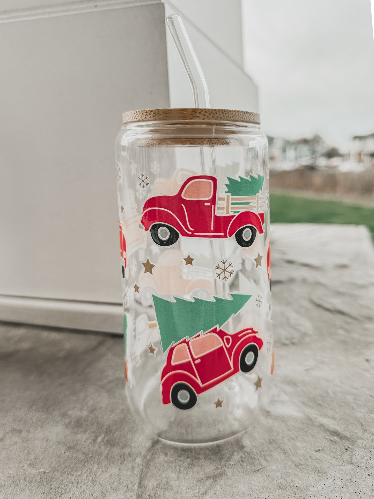 Pick-Up Truck Glass Can Cup