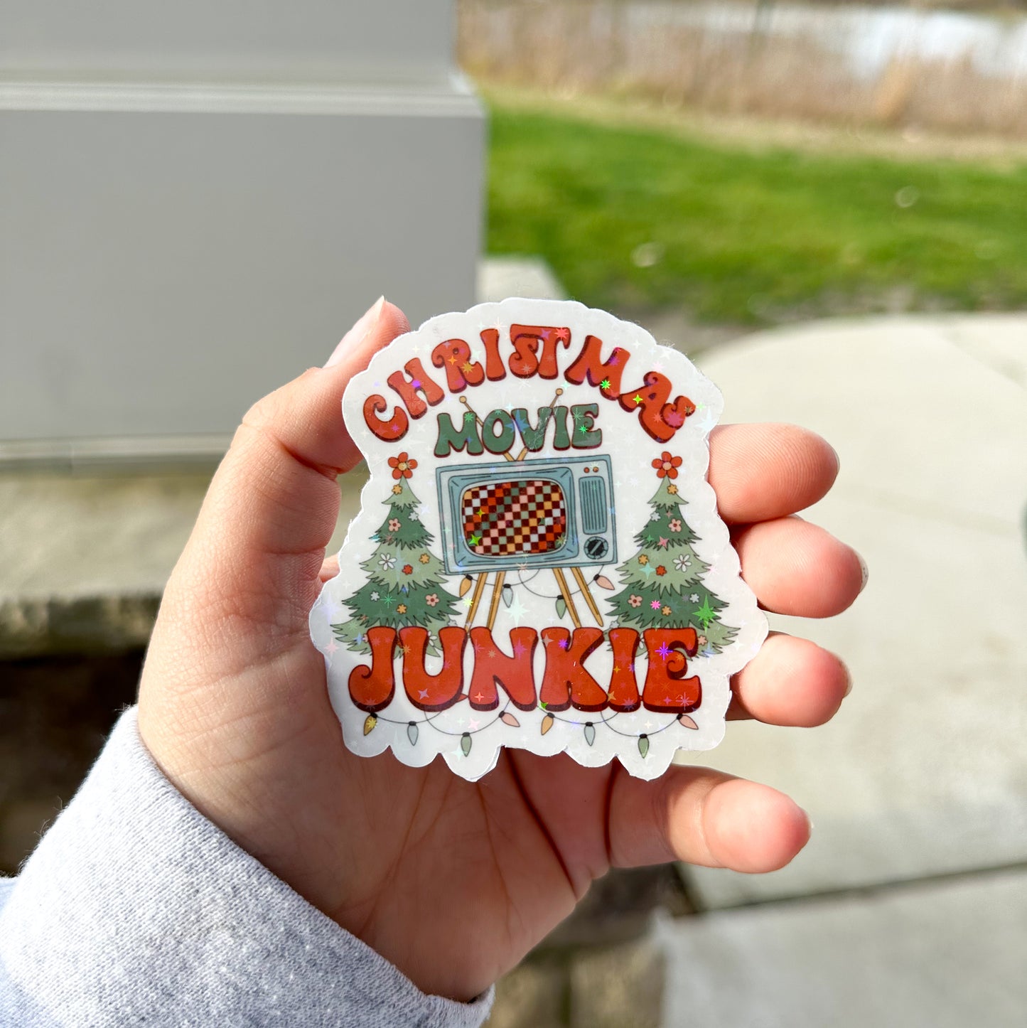 Xmas Movie Junkie Sticker