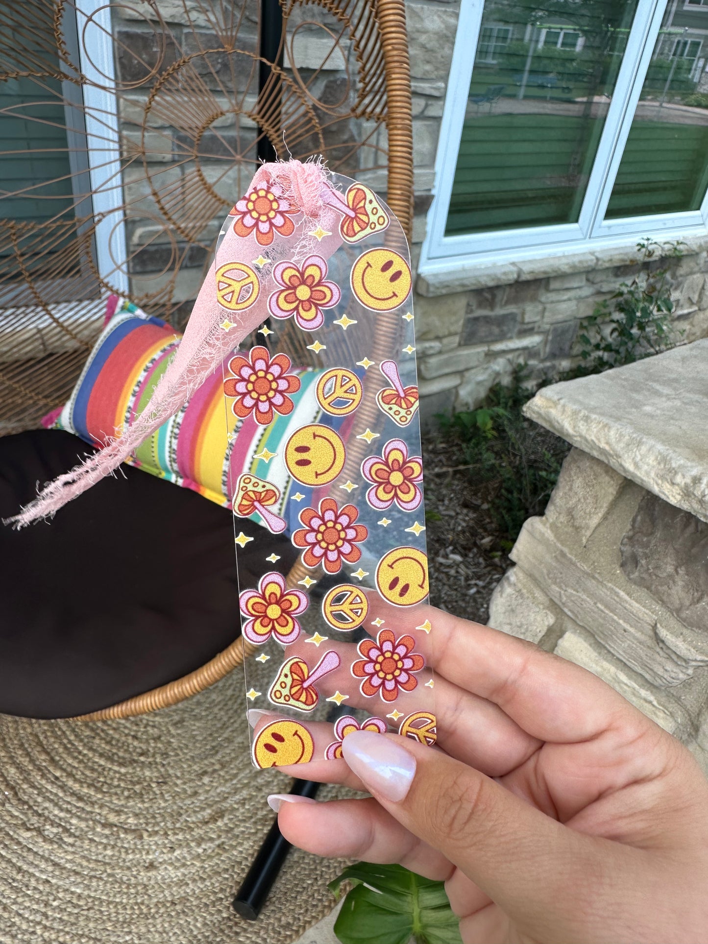 Groovy Smiley Retro Bookmark