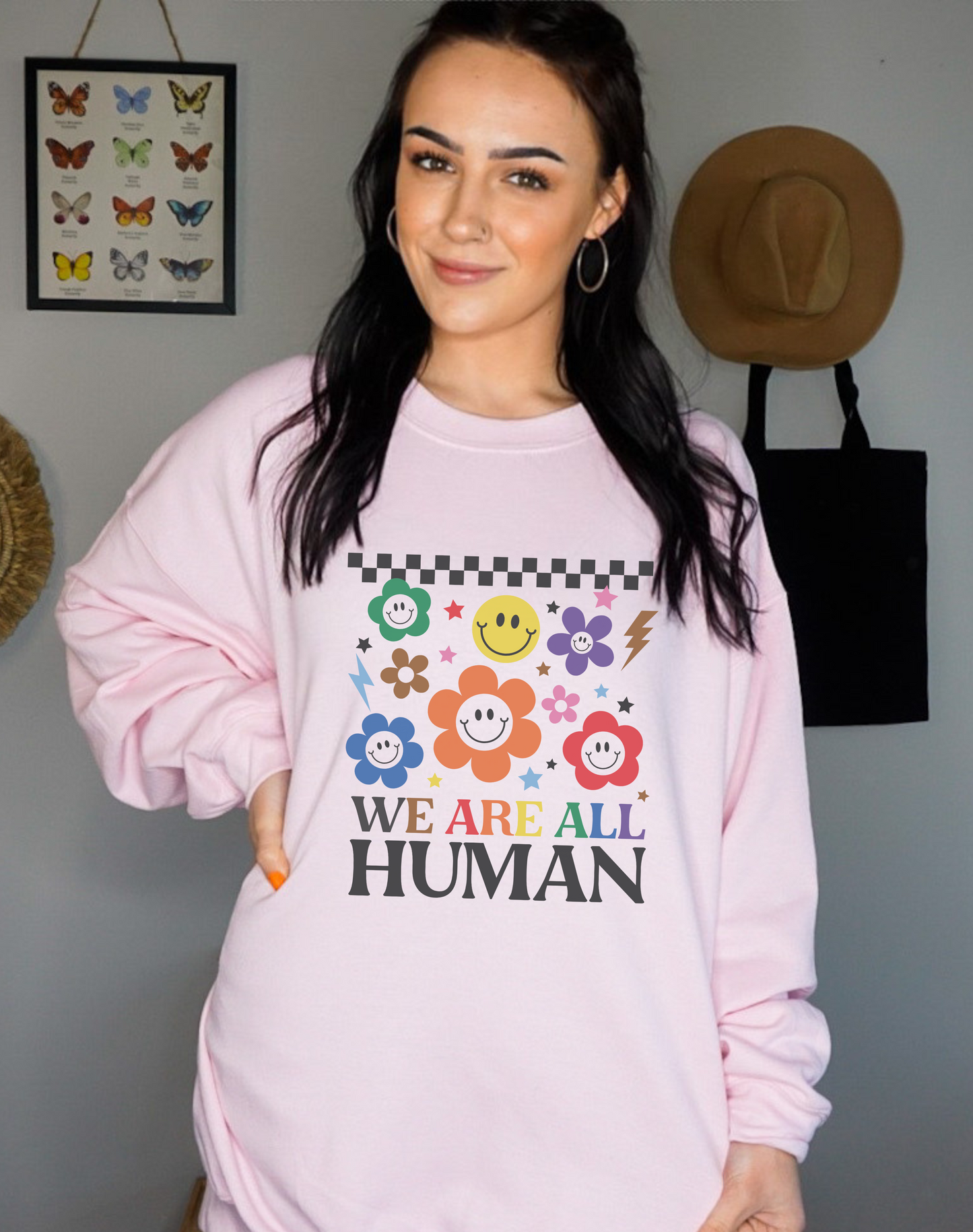 We Are All Human Crewneck