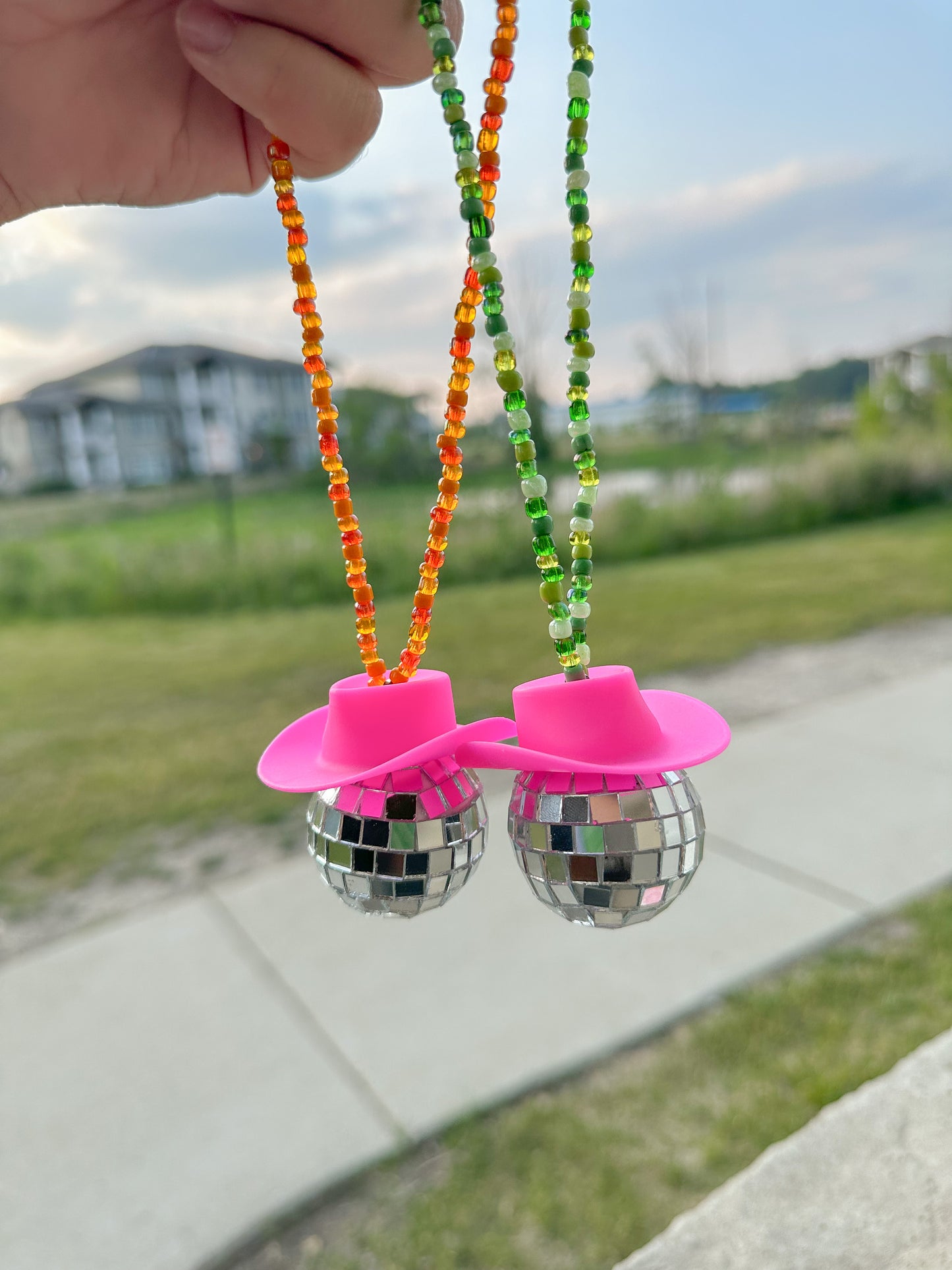 Cowboy Disco Ball Car Charm