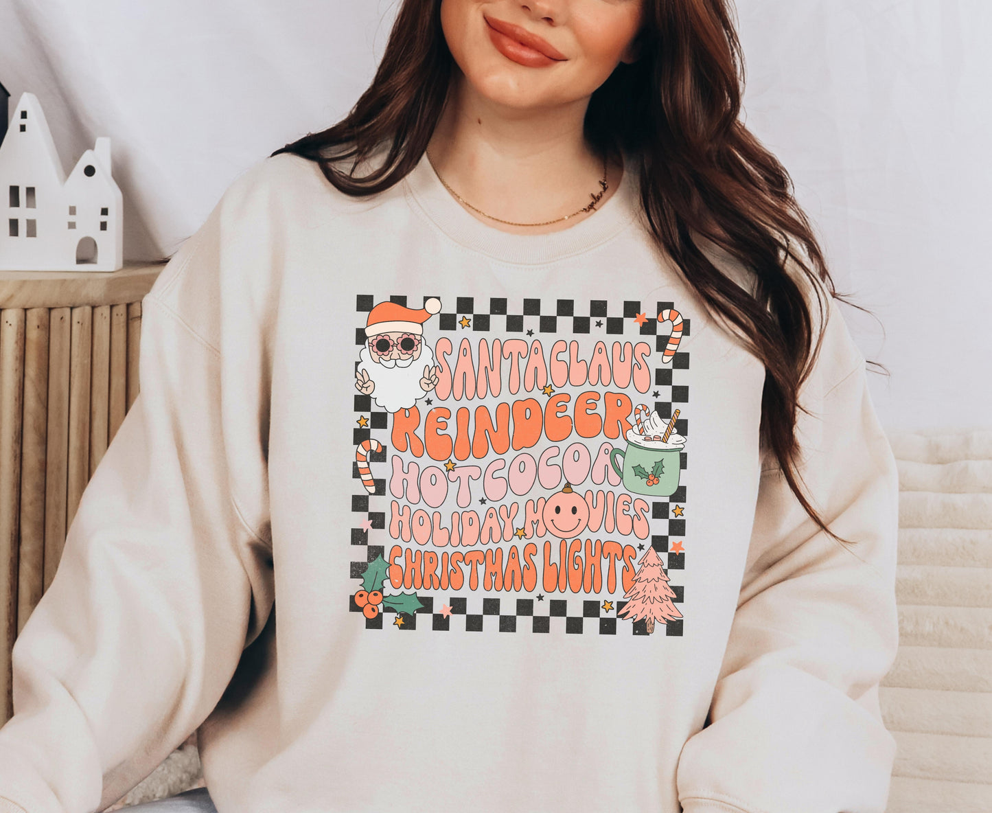 Checkered Xmas Crewneck
