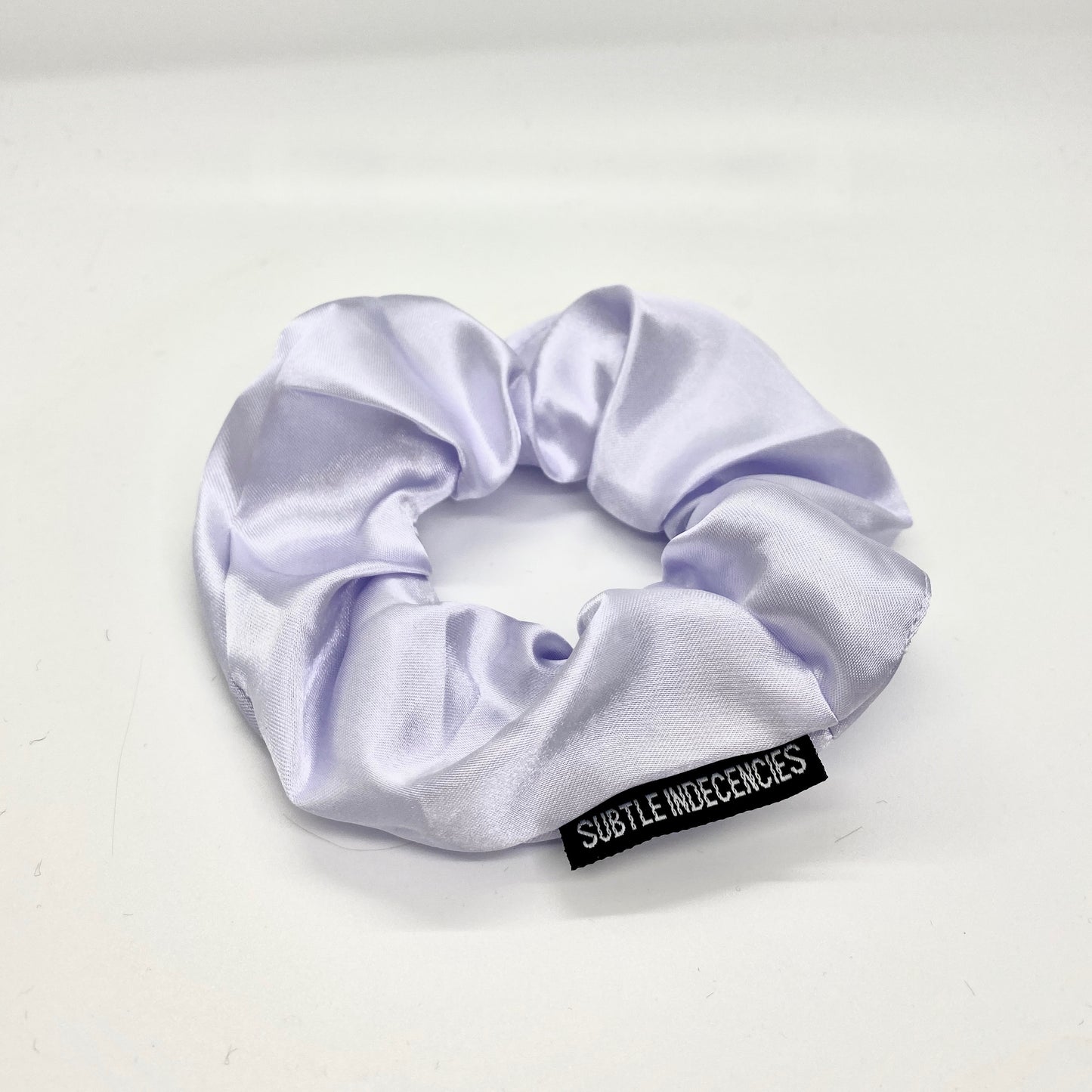 lilac satin scrunchie