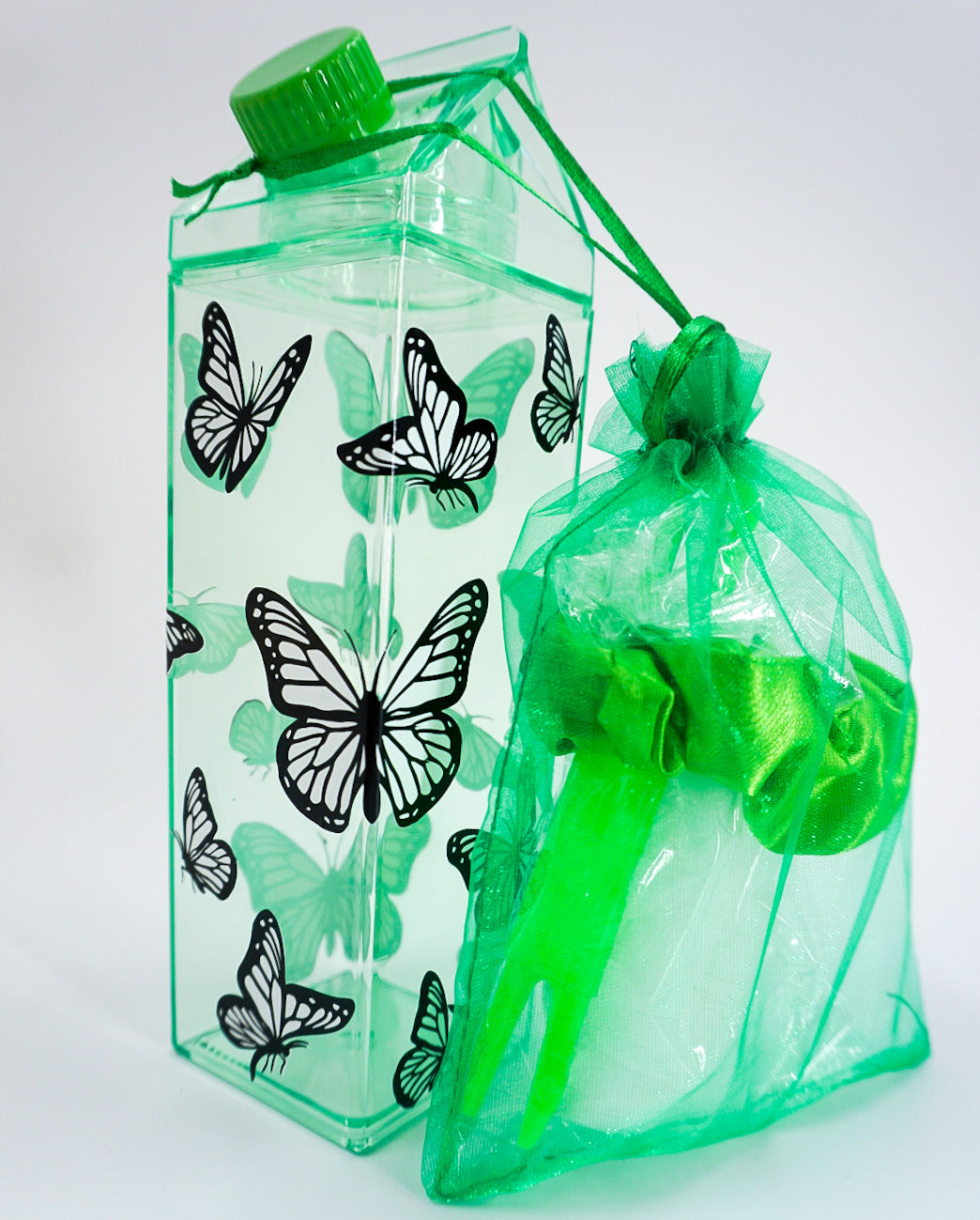 Butterfly Green Milk Carton Bottle Set