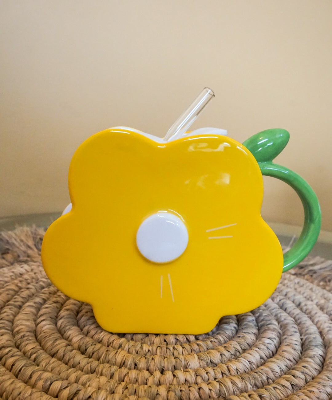 Flower Shaped Ceramic Mug Set