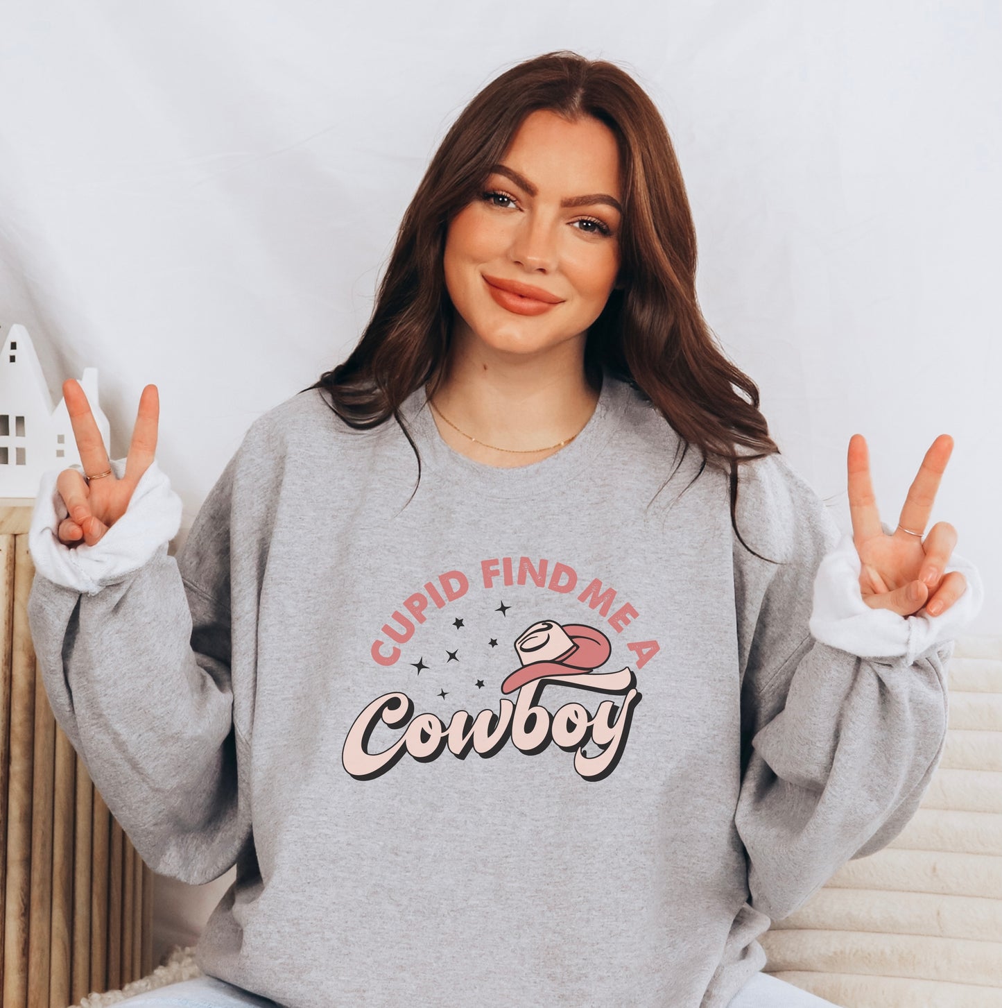 Cupid, Find Me a Cowboy Crewneck