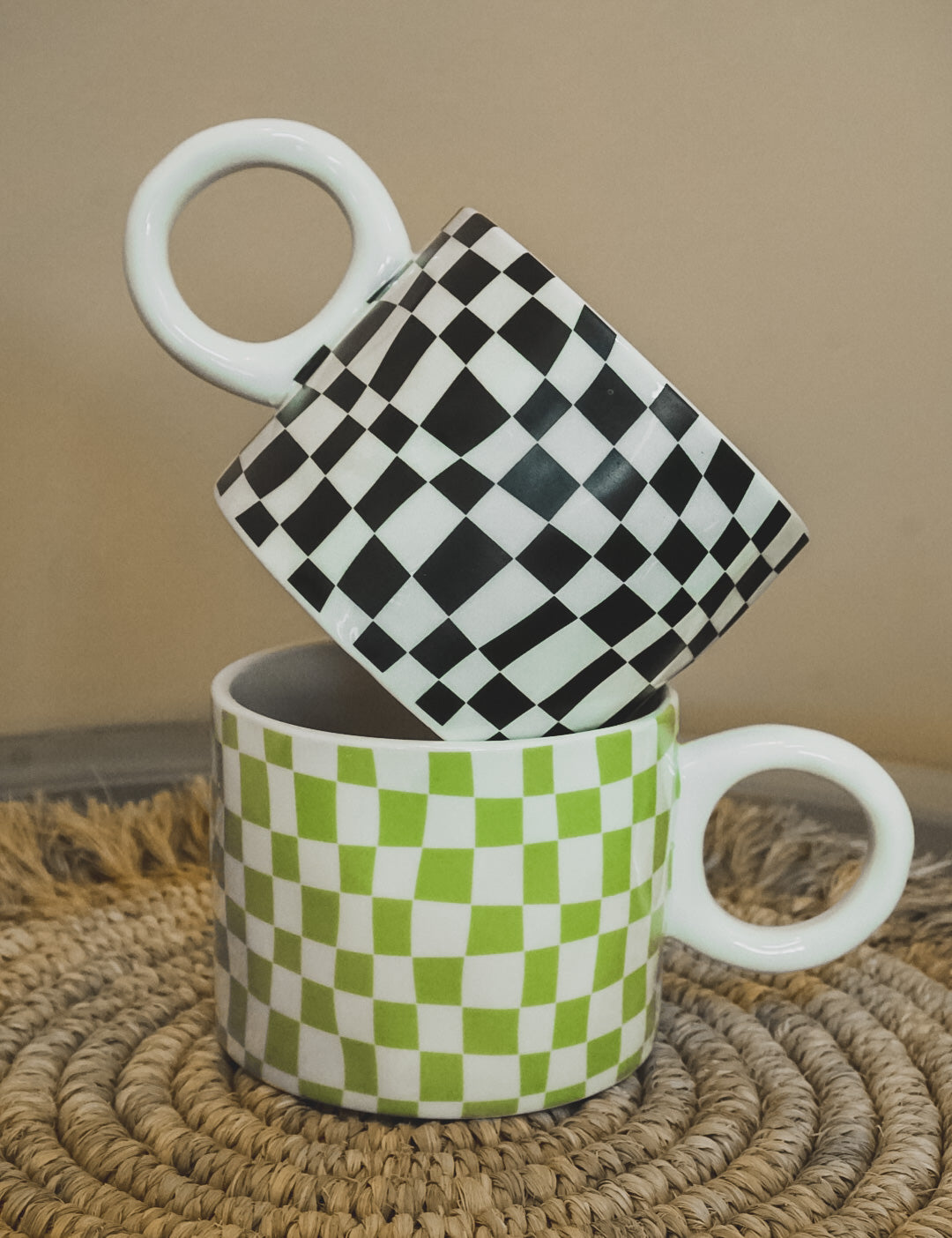 Checkered Ceramic Mug