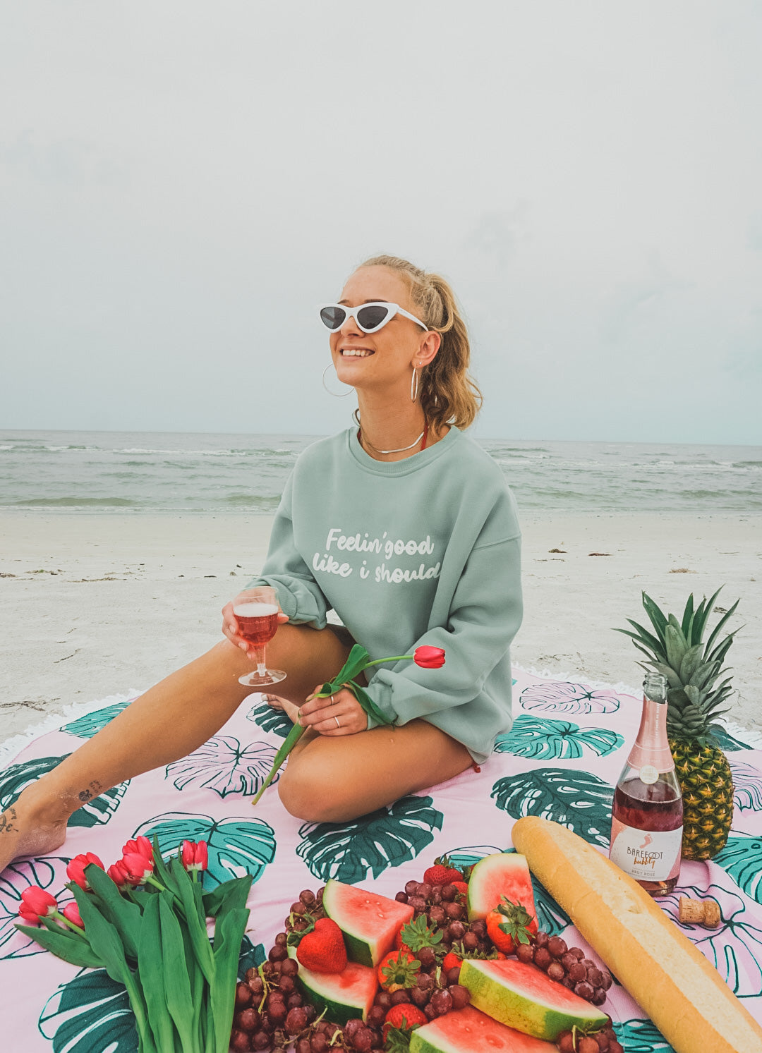 Monstera Leaf Beach Blanket