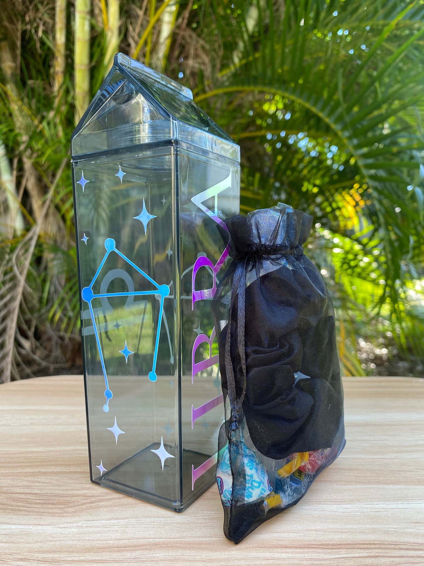 Holographic Astrology Black Milk Carton Bottle Set