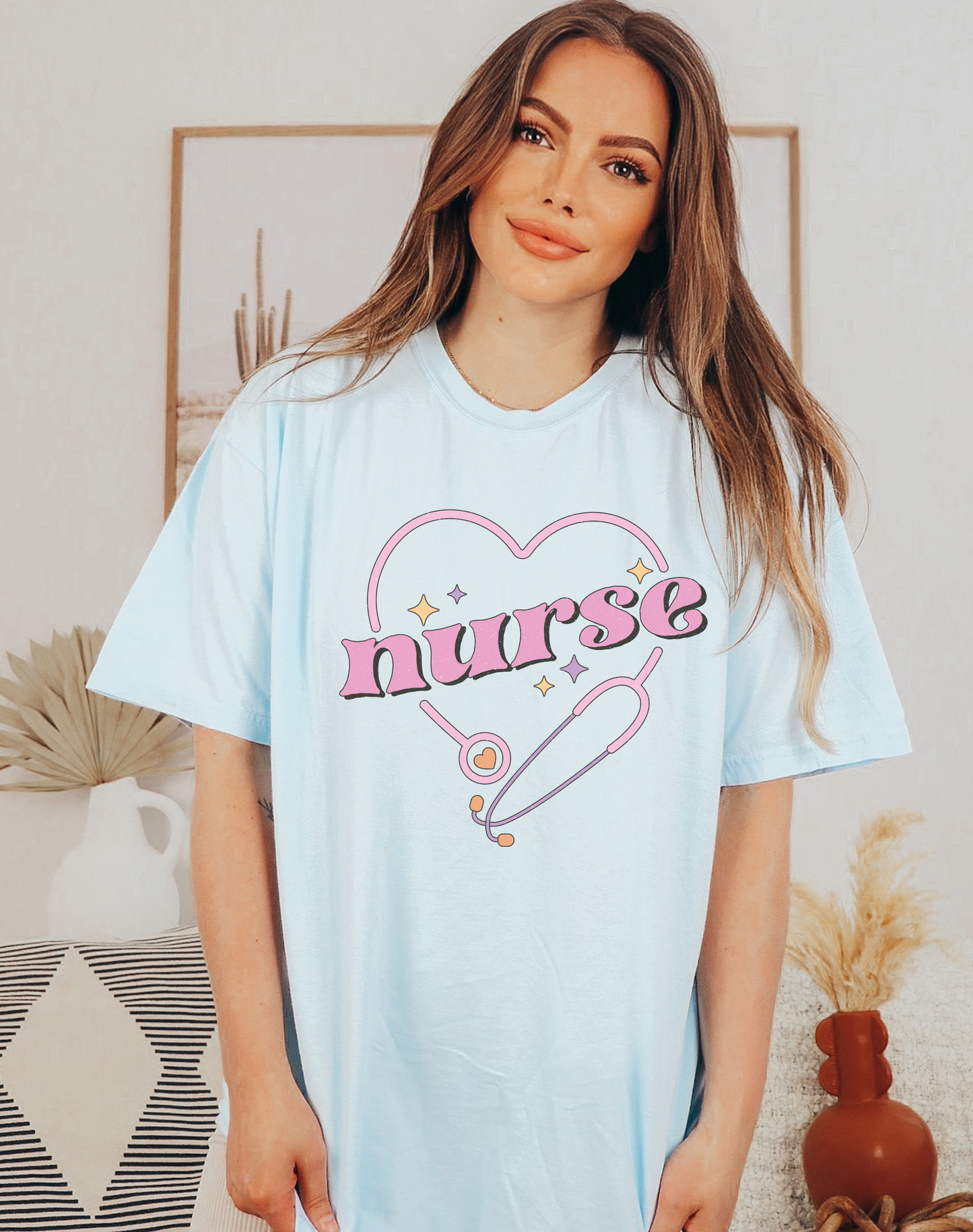 Nurse Heart Stethoscope Tee