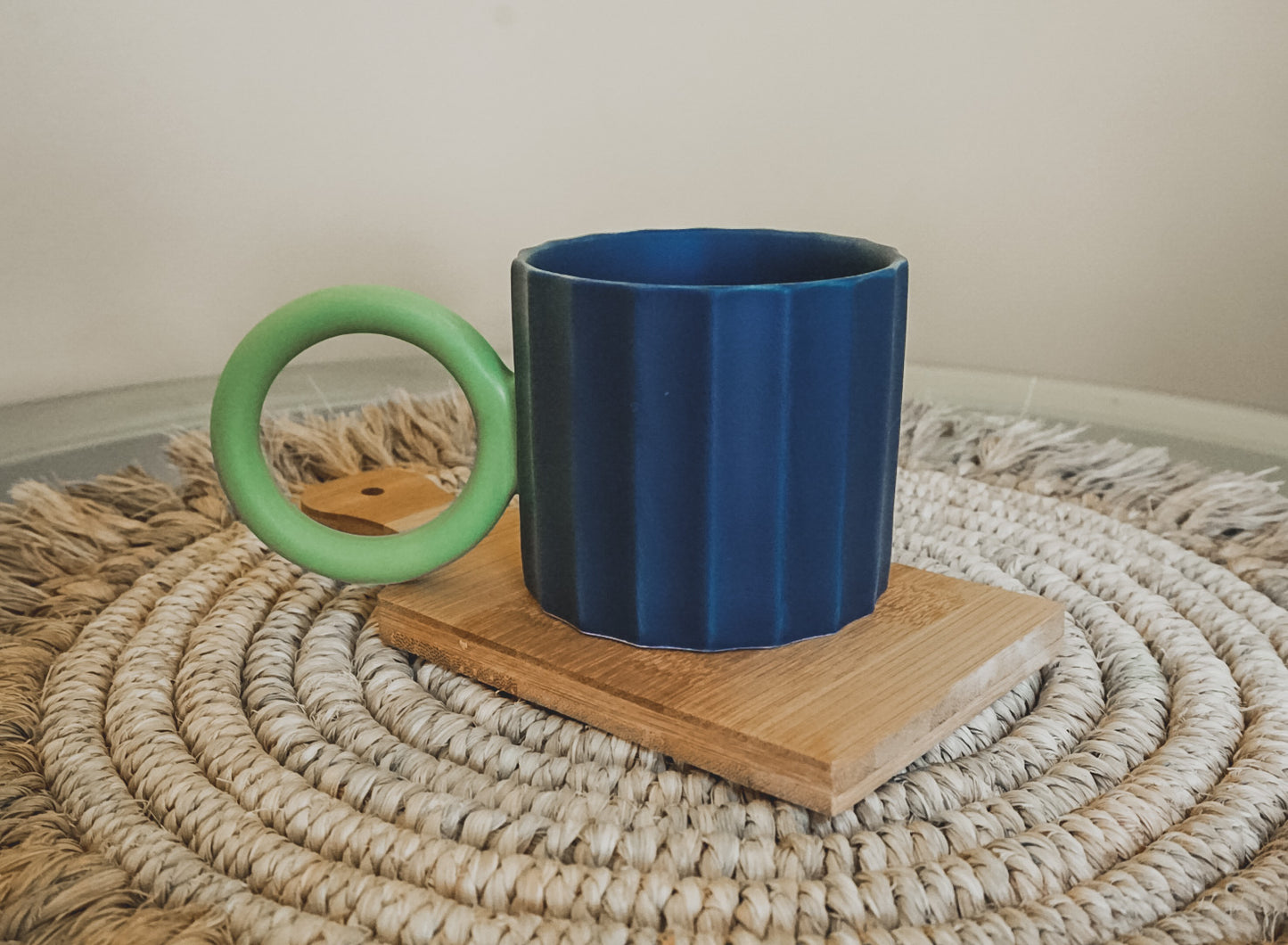Circle Handle Ceramic Mug