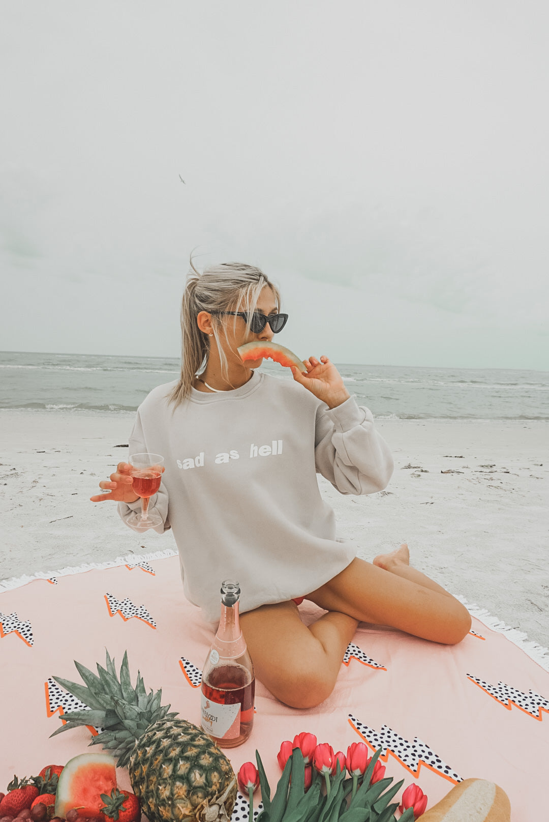 Sad As Hell Sweat Short Set