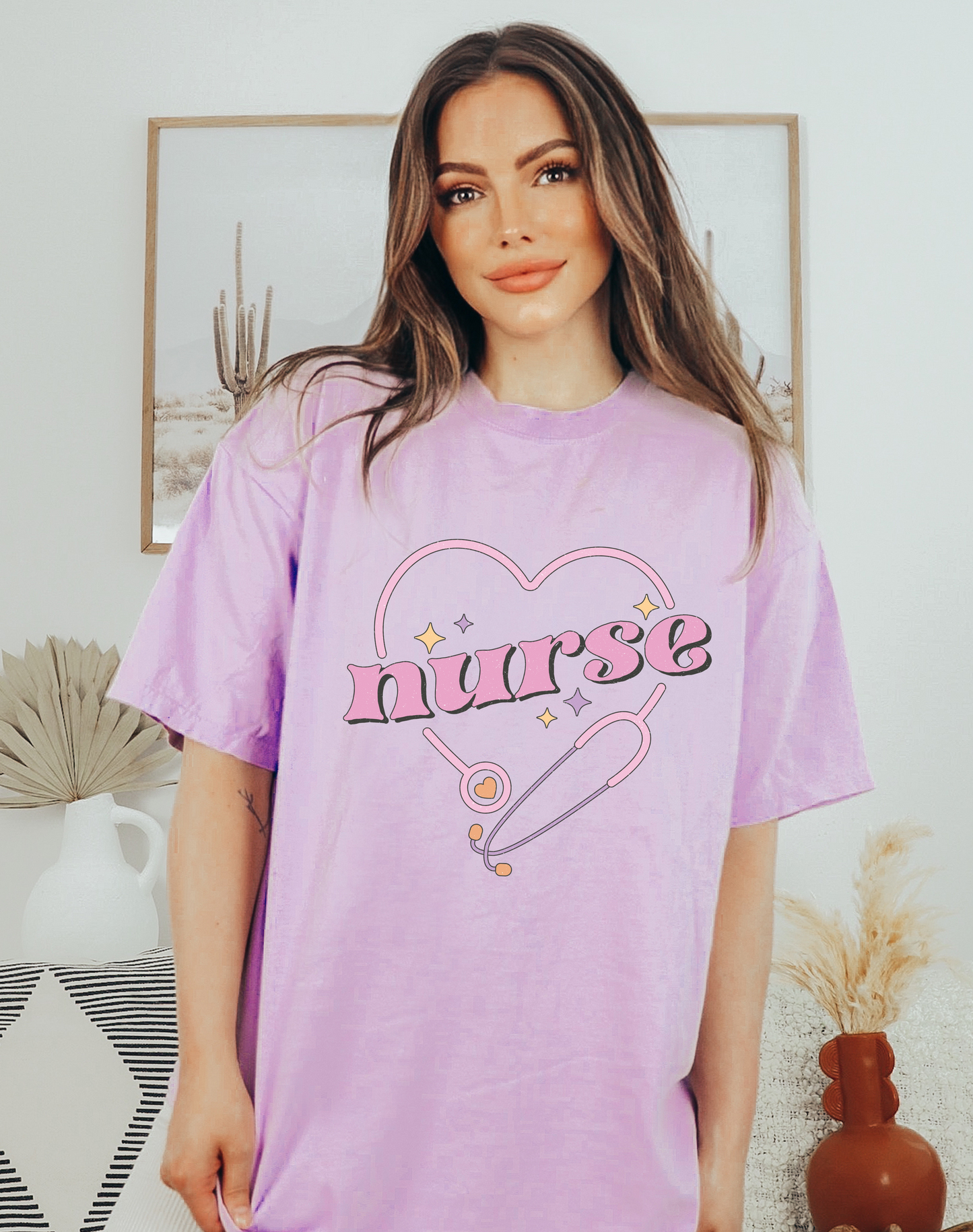 Nurse Heart Stethoscope Tee