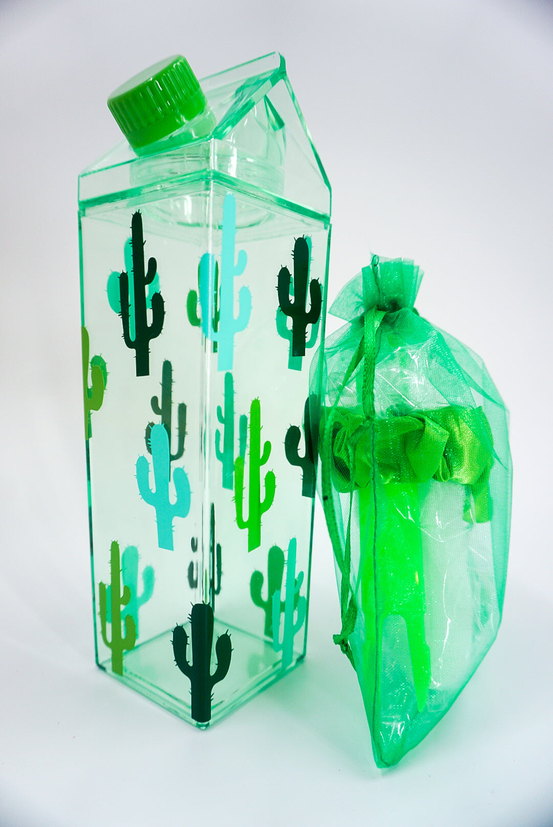 Cactus Green Milk Carton Bottle Set
