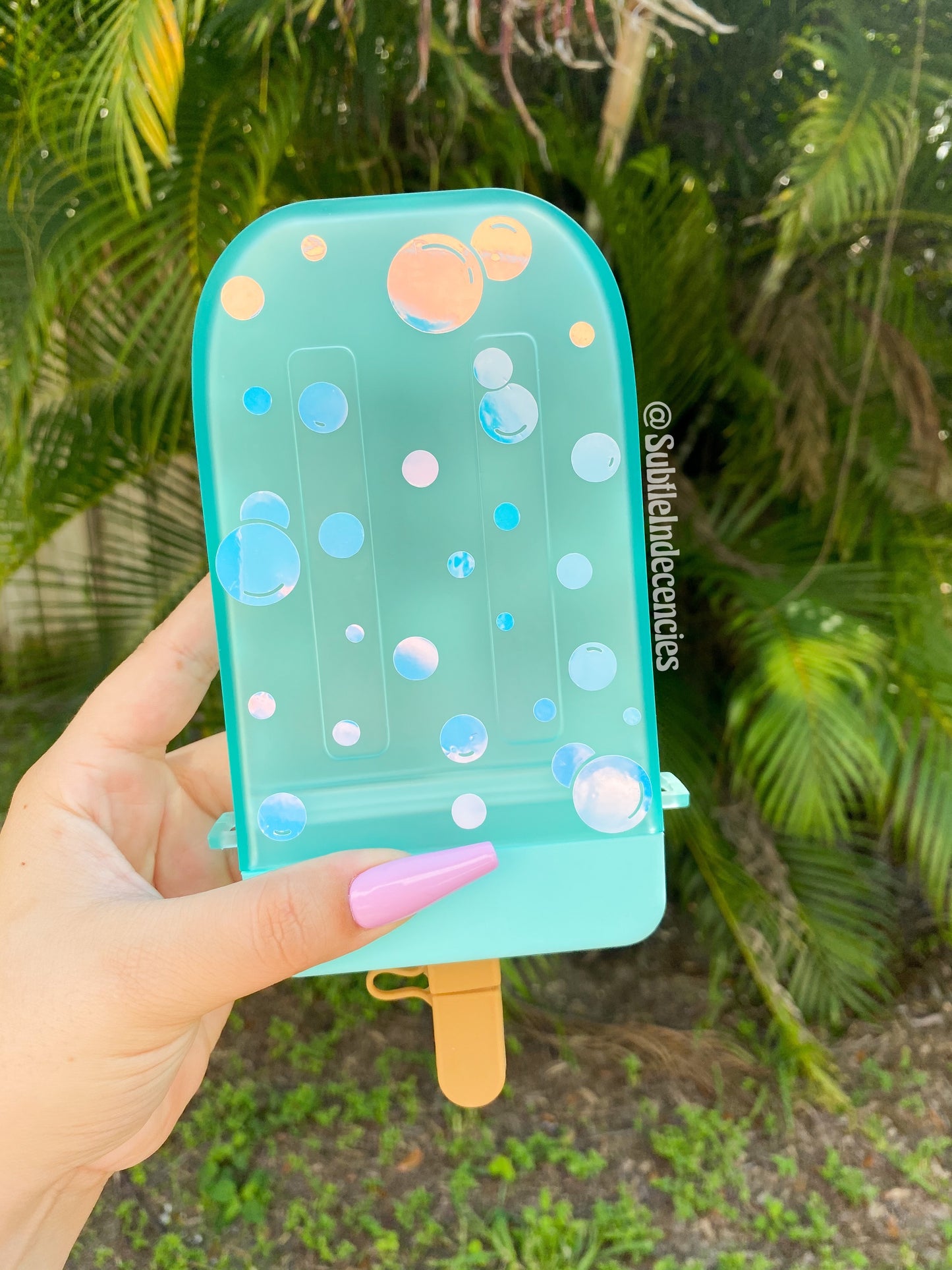Holographic Bubble Blue Popsicle Water Bottle Set