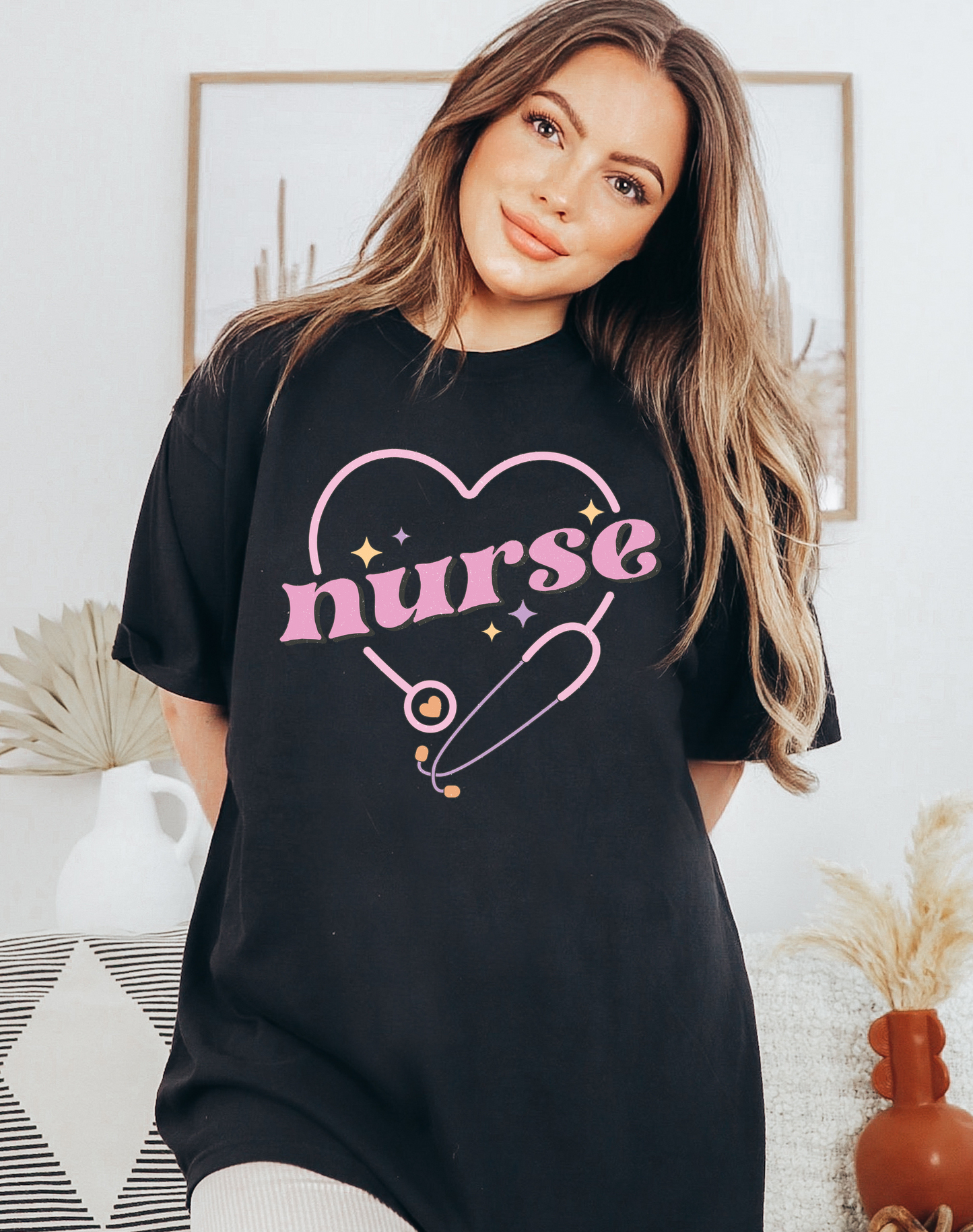 Nurse Heart Stethoscope Tee