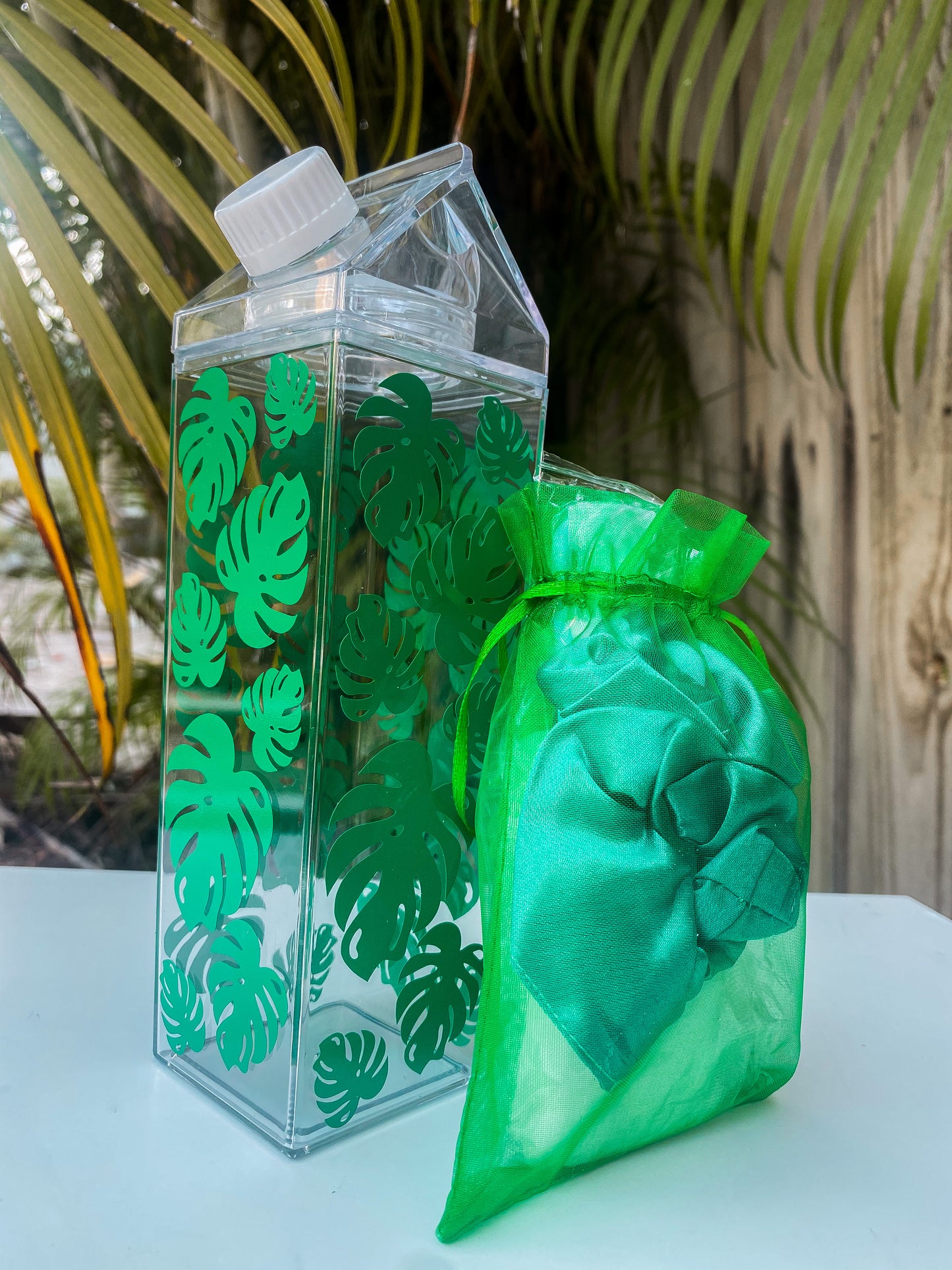 Monstera Clear Milk Carton Bottle Set