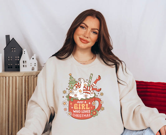 Girl Who Loves Xmas Crewneck