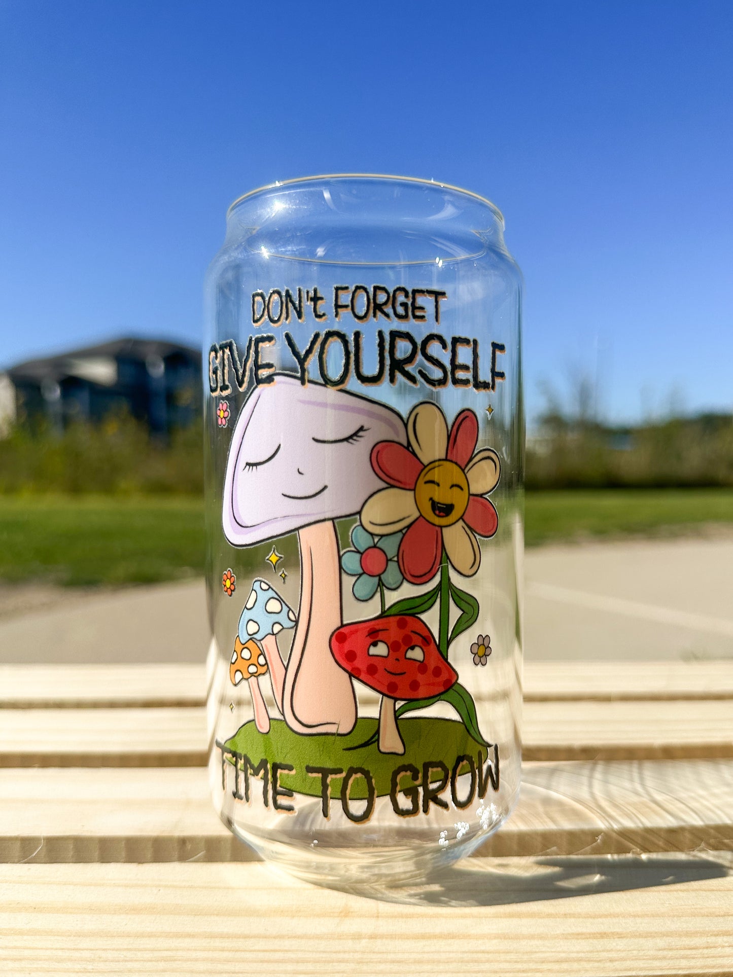 Time To Grow Glass Can Cup