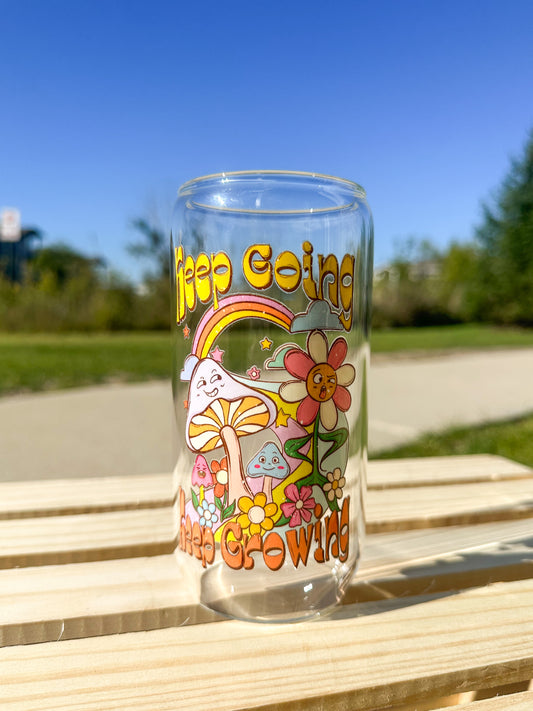Keep Going Glass Can Cup