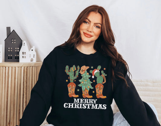 Merry Christmas Cowboy Crewneck