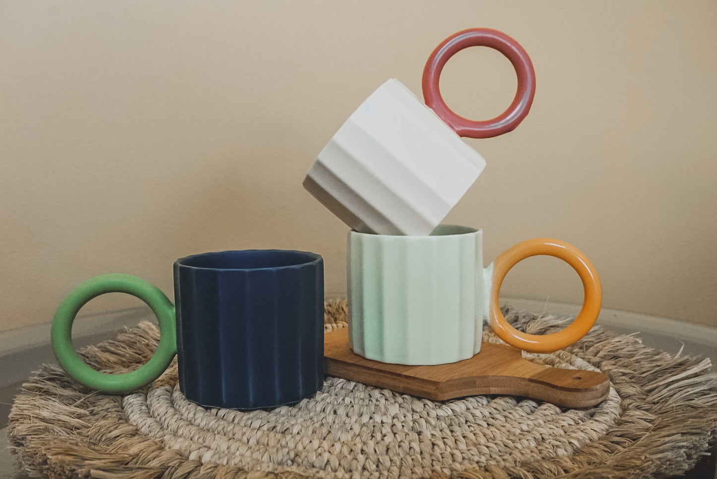 Circle Handle Ceramic Mug