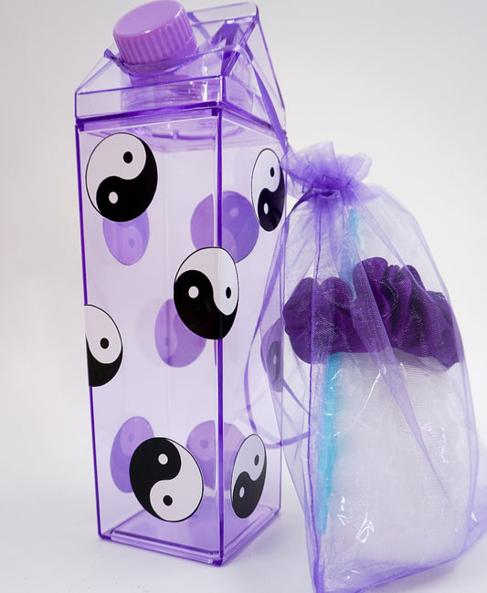 Yin & Yang Purple Milk Carton Bottle Set