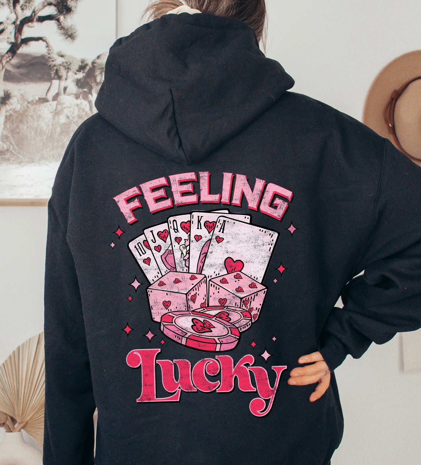 Feeling Lucky Dice and Cards Hoodie