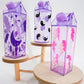 Crystal Purple Milk Carton Bottle Set