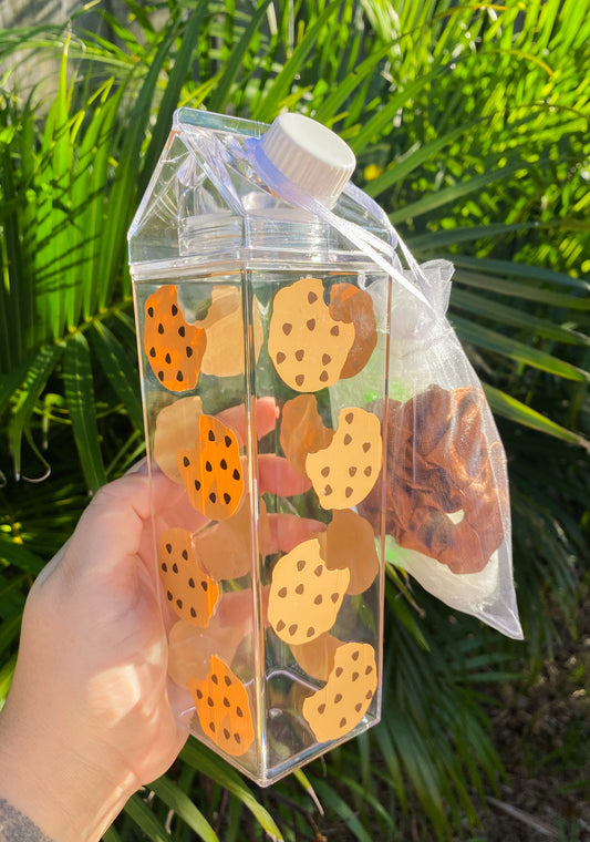 Chocolate Chip Cookie Clear Milk Carton Set