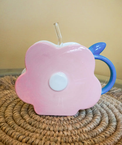 Flower Shaped Ceramic Mug Set